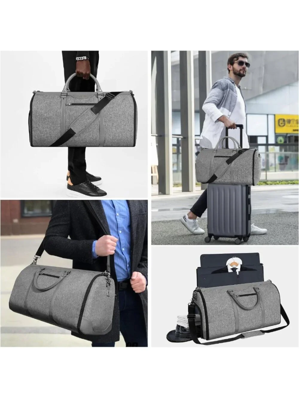 Travel Garment Bag & Duffel, Waterproof Suit Carrier with Shoe Compartment